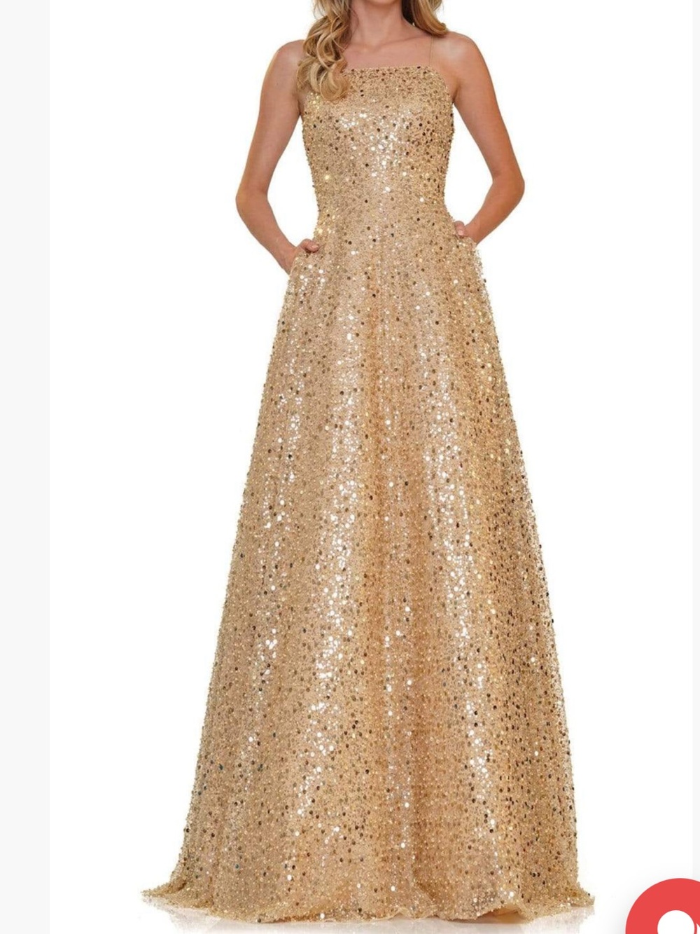 Colors Dress 2665 / Pearl Prom Dress in Gold